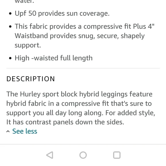 🆕 WOT🔥HURLEY🌺UPF50 🌞💦 HYBRID PINK,BLUE&TEAL❣️SZ.M🌝WORKOUT /RUNNING PANTS - Picture 3 of 8